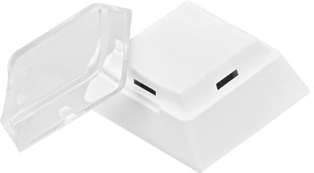 BTXETUEL Sofort benutzerdefinierte doppellagige Tastenkappen mit transparenter Abdeckkappe für DIY abnehmbare Aufkleber oder Papierreste kompatibel mit Cherry MX Schaltern (24 Stück - weiße Flasche)