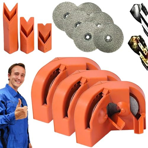 Braioncalit Drill Bit Sharpener, Coptionruise Drill Bit Sharpener, Translatiok Drill Bit Sharpener, Drill Bit Sharpener For All Bits(5/64''- 5/8''), Multipurpose Drill Bit Grinding Sharpener (3 Sets)