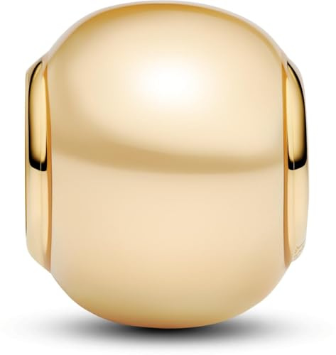 PANDORA Moments 763781C01 Gold-Plated Sterling Silver Charms with Faux Pearl Compatible Moments Bracelets, 10,4x10,4x9 mm, Sterling Silver, No Gemstone
