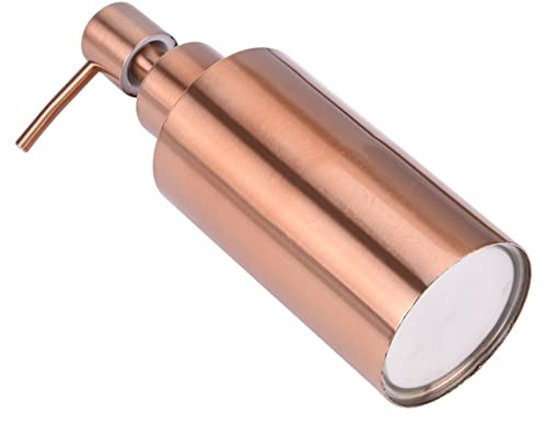 Dispensador de Oro Rosa, Oro, Acero de Lavado de Manos 304 Acero Inoxidable Oro Rosa Distribuye Savon Cuivre Batio de Baño Recargable Contador de Bombas de Líquido para la Cocina Botella de (250ml)