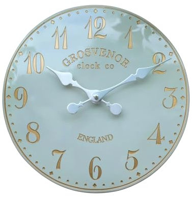 HH Home Hut Hand-Painted Wall Clock - 30cm Garden Indoor/Outdoor Church Clock, Decorative & Functional