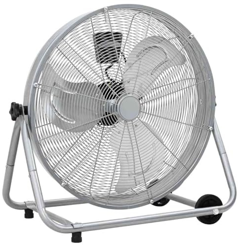 vidaXL Ventilatore a Tamburo Argento 73 x 42 x 70 cm Alluminio, Ventilatore a Tamburo Regolabile, Fresco per Garage, Officina e Esterni, Potente e inclinabile