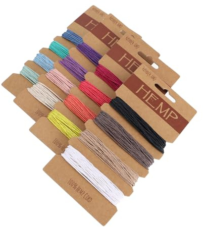 Operitacx Colores Cuerda de Cáñamo Encerada para Manualidades Hilo Resistente para Pulseras Collares y Llaveros Diy Duradero para Proyectos