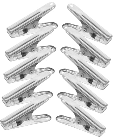 STOBAZA Mollette per Bucato Clip per Vestiti 10 Pezzi in Acciaio Inossidabile Resistenti e Versatili per Asciugatura e Cucito Casa e Viaggio