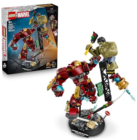 LEGO | Marvel Duell der Giganten: Hulkbuster vs. Hulk - Superhelden Spielzeug mit Actionfigur und 2 Minifiguren, darunter Iron Man - Avengers Geschenk für Jungen ab 9 Jahren, Mädchen und Fans - 76343