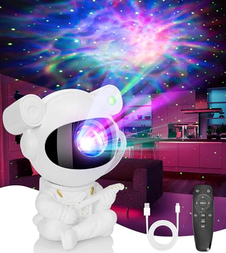 LITOHOM Astronaut Galaxy Projector, Star Projector Night Light with Timer, Remote Control 360°Adjustable Starry Night Light, Spaceman Light for Bedroom Kids Adults Room Decor
