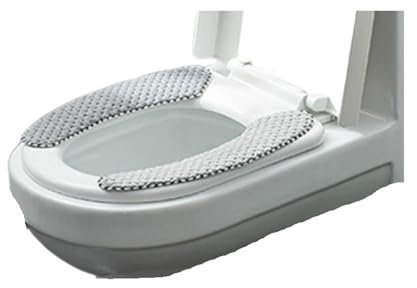 Funda De Asiento De Inodoro Acolchada, Gruesa Y Cálida De Felpa, Antideslizante, Suave, Accesorios De Baño(Grey)