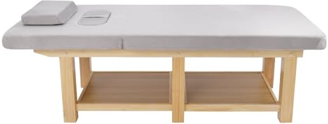 C-Juzarl Massagetisch 190x80x62cm Massage Comfort Massageliege aus Holz, Massagebank-Sechsbeinige Stütze, Massagebett für Spa, Salon (Samtstoff, Grau)