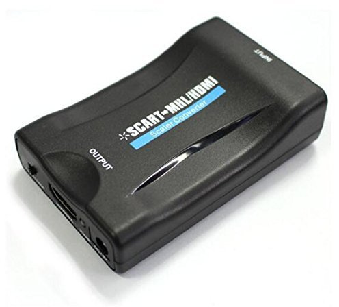 BW 1080P SCART a HDMI Video Audio Convertidor de alta gama AV Signal Adapter HD Receptor TV DVD SKY Box Reino Unido / UE Plug