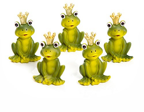 Logbuch-Verlag 5 kleine grüne Frösche Froschkönig Figuren Glücksbringer goldene Krone Geschenk Silvester 6 cm