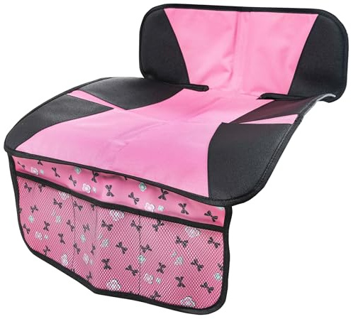 Walser Kindersitzunterlage, Auto-Sitzschoner Kindersitz, Sitzauflage PKW rutschfest, Ballet Doll Kindersitz-Unterlage ISOFIX-kompatibel grau/rosa