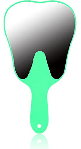 Handspiegel, Handspiegel Klein, Einseitiger Handspiegel mit Geringe Vergrößerung, Zahnpflege Hand Spiegel Werkzeug Modische Niedliche Zahnpflege Hand Spiegel Werkzeug 4 Farben Kunststoff Griff(Grün)