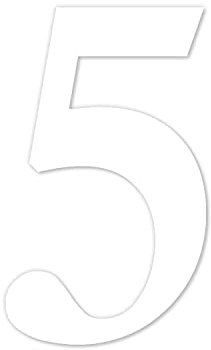 Pegatina número nº 5 en blanco | Altura 10 cm | Número de casa autoadhesivo, cifra para pegar en exteriores, buzón, puerta | Resistente al clima | kfz4635