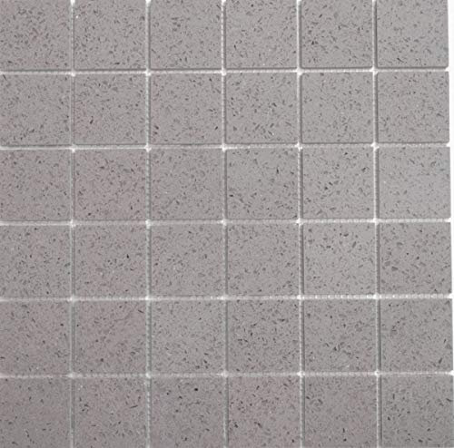 Mosaico baldosas de cuarzo compuesto de piedra artificial gris MOS46-ASM43