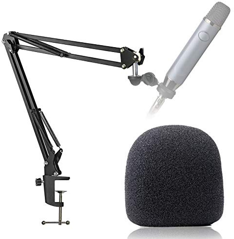 Blue Ember Boom Arm Stand with Pop Filter - Mic Stand with Foam Cover Windscreen for Blue Ember Microphone by YOUSHARES