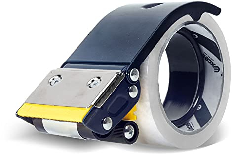 Excell Anti-backflow metallförpackningstejpdispenser med 1 rulltejp (5 cm bred) för förpackning, transport, flyttning och kartongförsegling