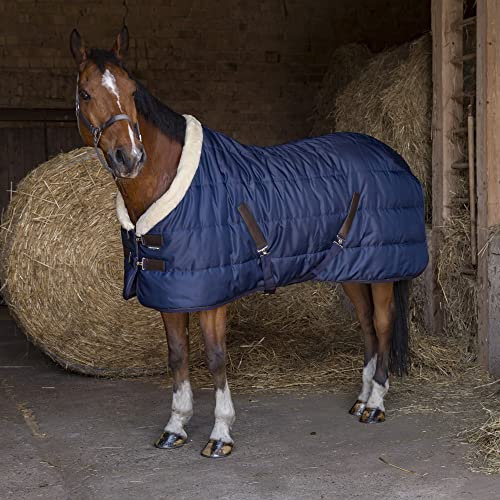 EQUITHÈME „Teddy Stalldecke, Rückenlänge 135 cm, marineblau/ecru
