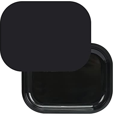 HOKirin Bandeja de Metal con Tapa magnética Suave, Bandeja pequeña de Metal con Cubierta a Prueba de derrames, Bonita Bandeja Decorativa Negra en Blanco, hogar y sobre la Marcha, 7 x