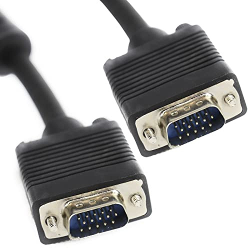 kenable Câble SVGA pour écran PC entièrement câblé 15 broches mâle VGA blindé Noir 15 m