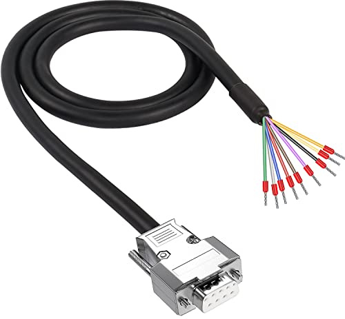 XMSJSIY DB9 Serial Kabel DB9 RS232 D-SUB Buchse zu 9-Pin Bare Draht Breakout Board 22AWG Ersatz Serial Port Verlängerungskabel - 1M / 3,28 Fuß