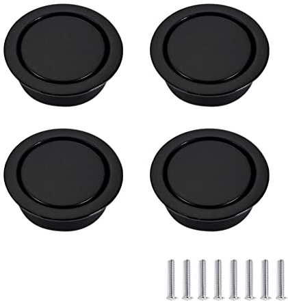 SYDARSYN 4 Piezas Redondas Enrasar Pull Zinc Aleación Oculto Tirador Tatami Tiradores Armario Pomos Empotrar Puerta Manija Tiradores para Cajones