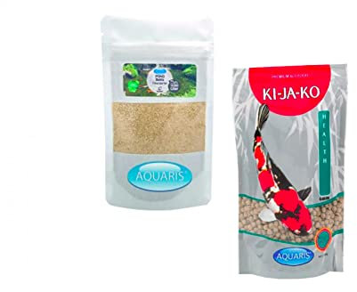 Aquaris Sparset Premium-Koifutter Health und Natürliche Teichpflege enthält Probiotika und Präbiotika, um die Darmgesundheit Ihrer Koi Karpfen zu fördern 1050 g