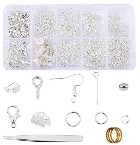 SURALIN 712 Stück Set zur Herstellung von Ohrringen, Karabinerschnalle Pferdeschnalle Offener Ohrhaken mit Einer Schleife 9-Zeichen-Nadel,Ohrringe Selber Machen Set