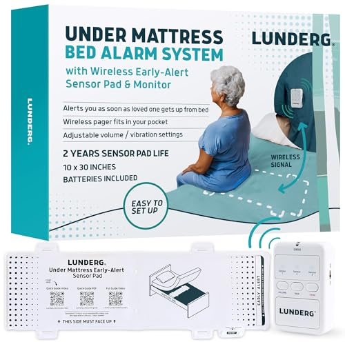 Lunderg Under Mattress Bed Alarm for Elderly - Invisible & Wireless Pad