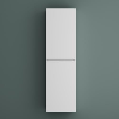 Mai & Mai Armadio Colonna Bagno 35x20x120cm, Mobile Bagno Alto Multiuso con 2 Ante e 4 Vani, Bianco opaco, Verona