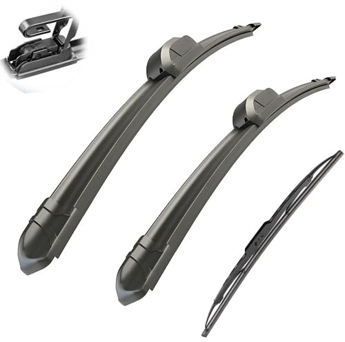 Essuie-glace de voiture compatible avec Hyundai Tucson JM 2004-2009 Balais d'essuie-glace avant arrière en caoutchouc souple for pare-brise automatique 241613 2007 2008 (Color : 3 wipers)