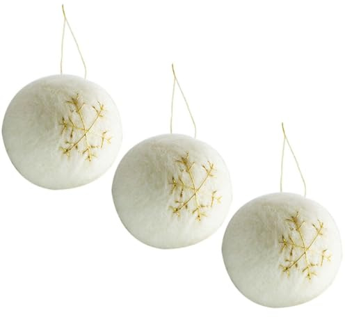 Toyvian 3 Stücke Filz Weihnachtskugeln Schneeflocken Weihnachtsbaum Kugeln Christbaumschmuck Baumkugeln Weihnachtsbaumkugeln Weihnachtsanhänger Weihnachten Deko Anhänger Baumschmuck