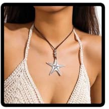 Wedity Seesterne Conch Halskette Einfache Ozean Stil Stern Halsketten Strand Einstellbare Schmuck für Frauen Mädchen