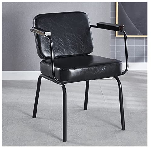 PU-Ledersessel, Retro-Freizeitstuhl, 2er-Set mit extra weicher Polsterung und Kissen, moderner Lesesessel mit hoher Rückenlehne und schwarzem Metallrahmen für Wohnzimmer (Farbe: Stil 2, Größ