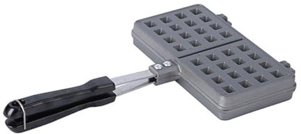 YUCHUAN Non-Stick Waffle Maker Pan Dual Head Cast Iron Household Kitchen Gas Press Plate Mould Stovetop Griddle Panwaffle for Pancakes, Puffs, and Waffles
