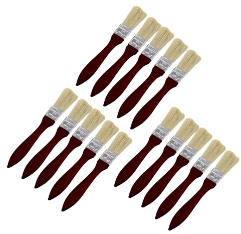RDEXP 15 Pieces Chip Paint Brushes w/Redwood Handle for Varnishes & Stains 1 Width