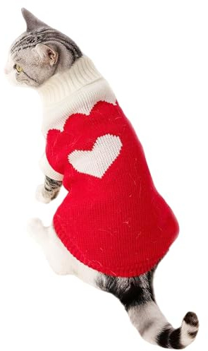 Small Dog & Cat Jumper, Knitted Sweater Pullover for Toy Breeds – Chihuahua, Teacup Poodle, Yorkie, Kitten, Soft Turtleneck, Autumn & Winter Pet Apparel, L