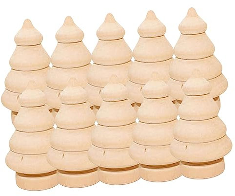 SEWOART 10 Stück Leere Weihnachtsbäume Aus Holz Zum Basteln Eicheln Natürlicher Holzbaum Für Dekoration Und Zeichenspielzeug