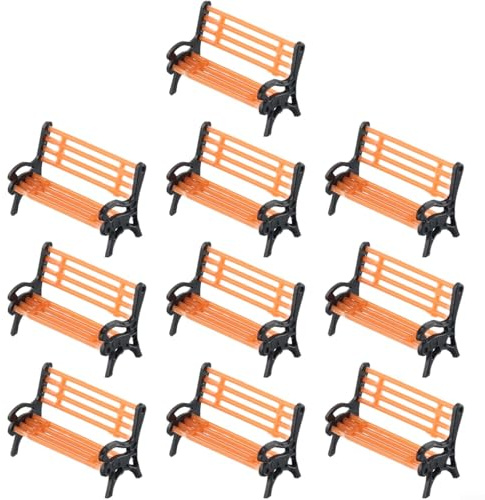 10-teiliges Bank-/Stuhl-Settee, 1:87 Stuhlbank, Straßenpark-Layout, Zubehör für Modelleisenbahn-Szenen