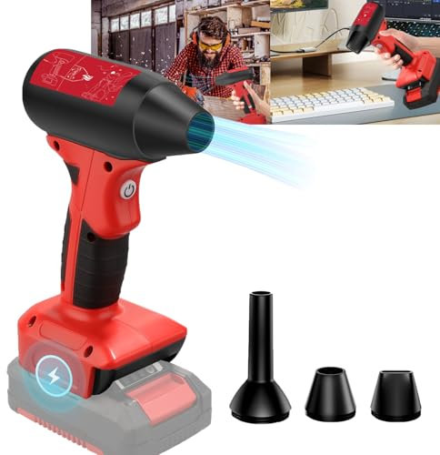 For Einhell 18 V Power X Change Lithium Battery Drive Jet Dry Blower, 130,000 RPM Compressed Air Duster, 4 Gear Adjustable Air Duster, Jet Fan Mini Blower for Tools, Car, Computer