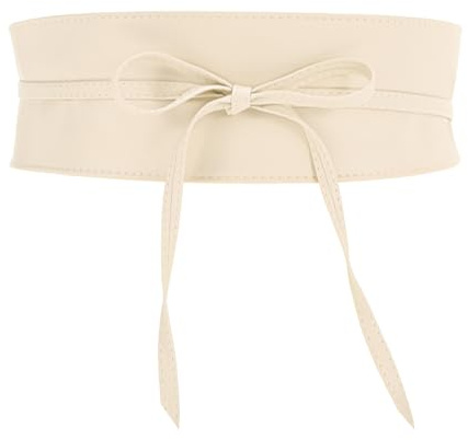 JasGood Damen Breiter Obi Gürtel Damen Taillengürtel Breiter Wickelgürtel Taille Band zum Schnüren Hüftgürtel Bindegürtel für Kleid,Beige,102cm