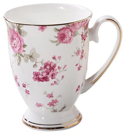 Générique Mug Et Tasse À Café | Fleurs Vintage Céramique Tasse À Café En Porcelaine, Tasses Mug Tasses À Thé Pour Boissons Chaudes Et Froides, Tasse Idée Cadeau Original Pour Femme Homme