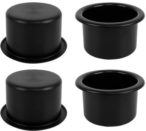 Bssowe Lot de 4 porte-gobelets universels pour voiture, bateau, camion, canapé, bureau, noir, matériau ABS P359