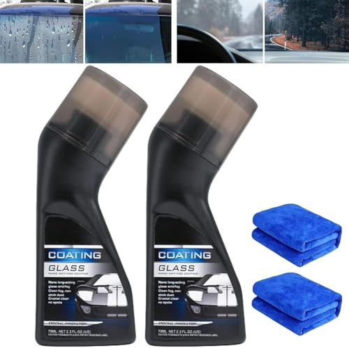 Limpiaparabrisas con Agente Antivaho Micromolecular, Revestimiento Antivaho Mágico, Antivaho para Parabrisas de Coche, Ventanas, Espejos, Gafas, Gafas de Natación (2 Piezas)