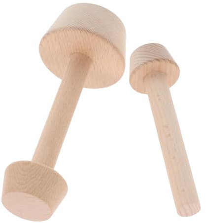 AUTSUPPL 2pcs Wooden Egg Tart Molds Baking Tamper Dual Sided Tart Pusher for Egg Custard Mini Molds