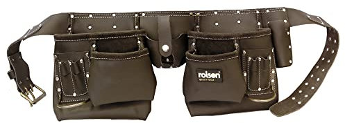 Rolson 68851 Professional Oil Tanned Tool Belt for Builder, Roofer, Carpenter