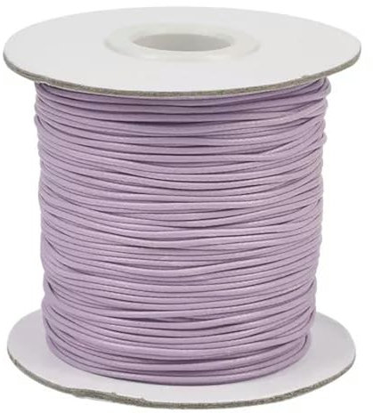 85yds/Roll Korean Waxed Polyester Cords Round Beading Threads Tiny Strings 1mm-Lilac