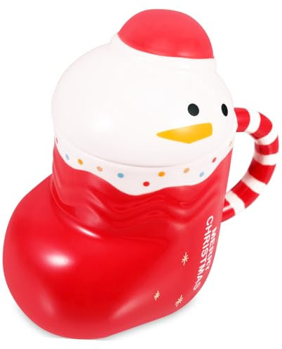 ABOOFAN Weihnachtstasse Schneemann Tasse Tassen Flasche Schneemann-wasserbecher Weihnachtselfe Tasse Weihnachtsfeier Liefert Schneemann-kaffeetasse Schneemann-cup- Keramik Rot