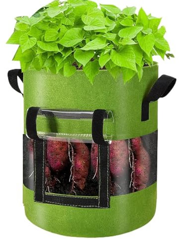Generisch Saco para plantas de patatas, bolsas de siembra para patatas, sacos de patatas para plantar, bolsas para plantas al aire libre, macetero para balcón, terraza y jardín para tomates