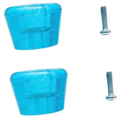 ibasenice Set Freno Pattini a Rotelle Doppio Blocco, Fermapattini Trasparente Blu Viti, Antiscivolo e Resistente, Accessorio per Pattinaggio su Rotelle e Training Sicurezza