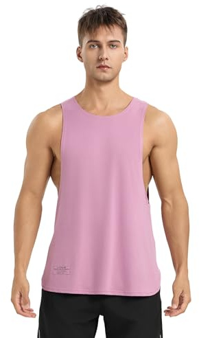 WORWE T-Shirt sans Manches pour Hommes Suspension de la Vie Quotidienne Mode d’entraînement Gym Running Tanspirable Gilet de Sport à séchage Rapide (S,Lavender Luxe)